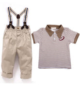 Compleu elegant baieti, tricou si Pantaloni cu bretele